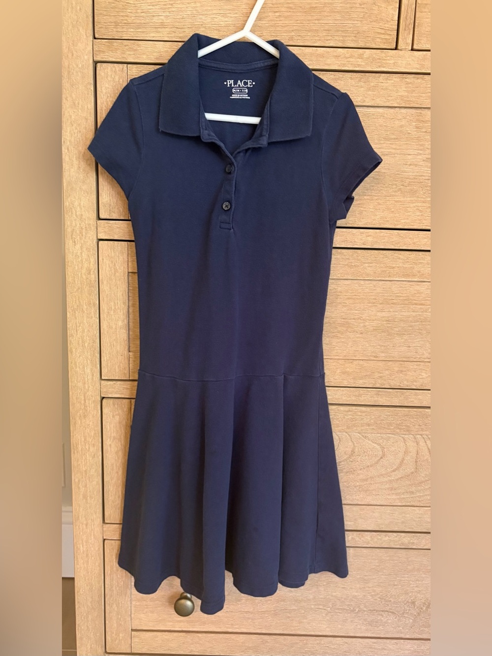 Children’s Place Girls Navy Polo Dress with Flared Skirt School Uniform